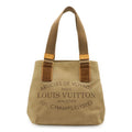 Louis Vuitton Plan Soleil Cabas PM Tote Shoulder Bag Canvas Khaki Beige