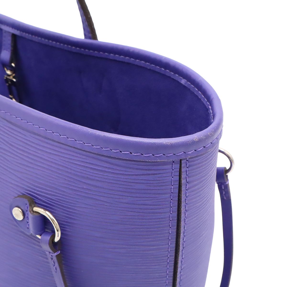 Louis Vuitton Epi Neverfull MM Tote Shoulder Bag Leather Fig Purple Pouch — view 5