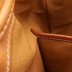 Celine Macadam Backpack Leather Beige Dark Brown Gold — view 9