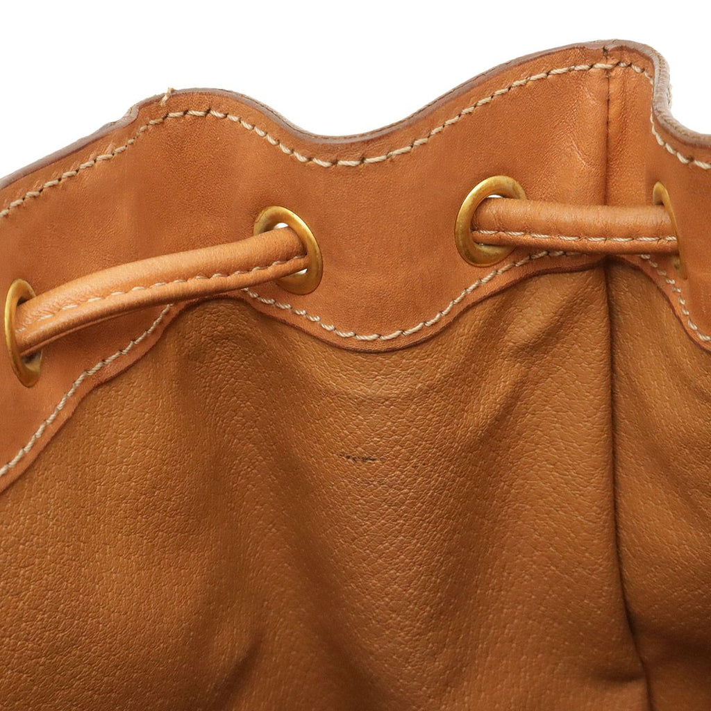 Celine Macadam Backpack Leather Beige Dark Brown Gold — view 8