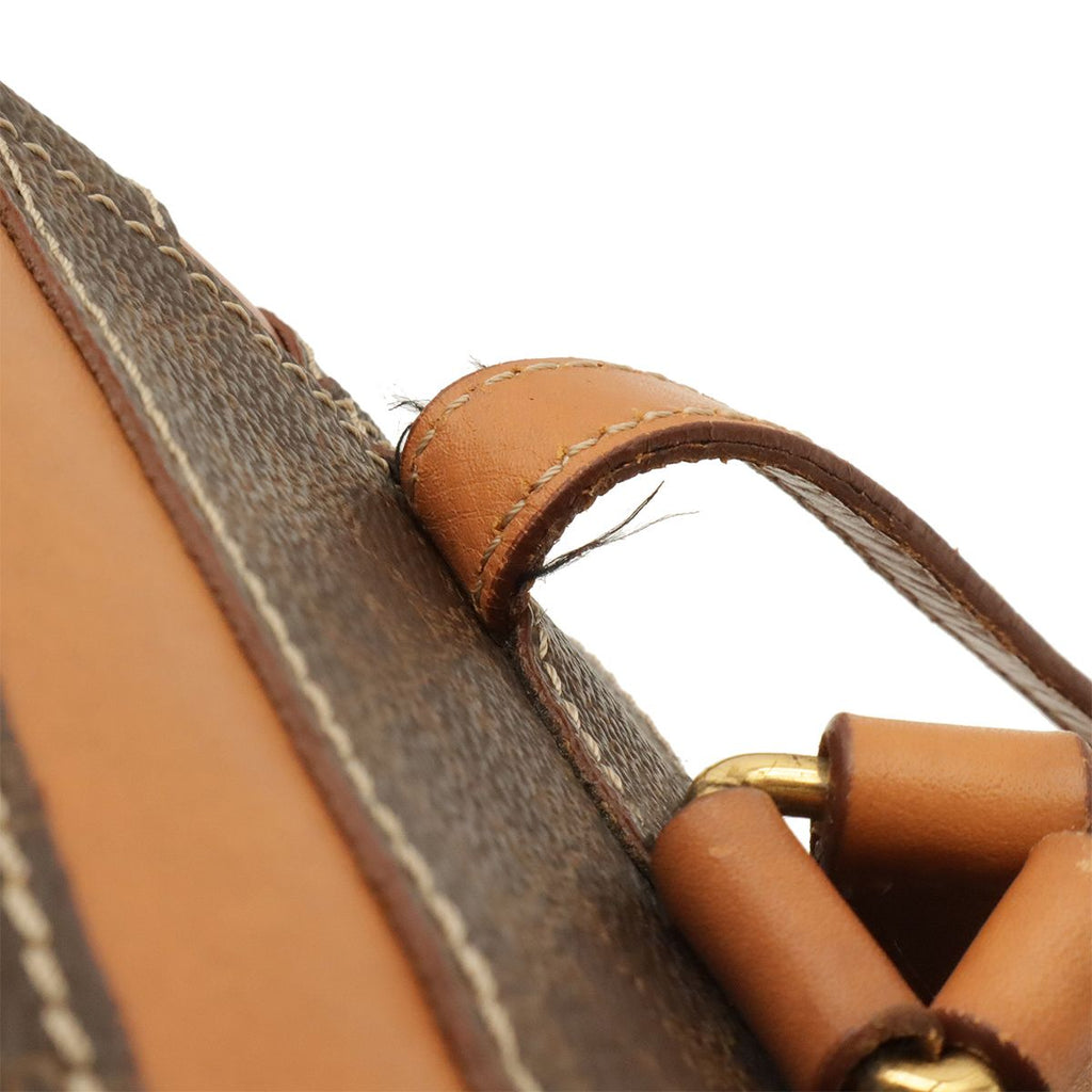Celine Macadam Backpack Leather Beige Dark Brown Gold — view 5