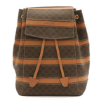 Celine Macadam Backpack Leather Beige Dark Brown Gold