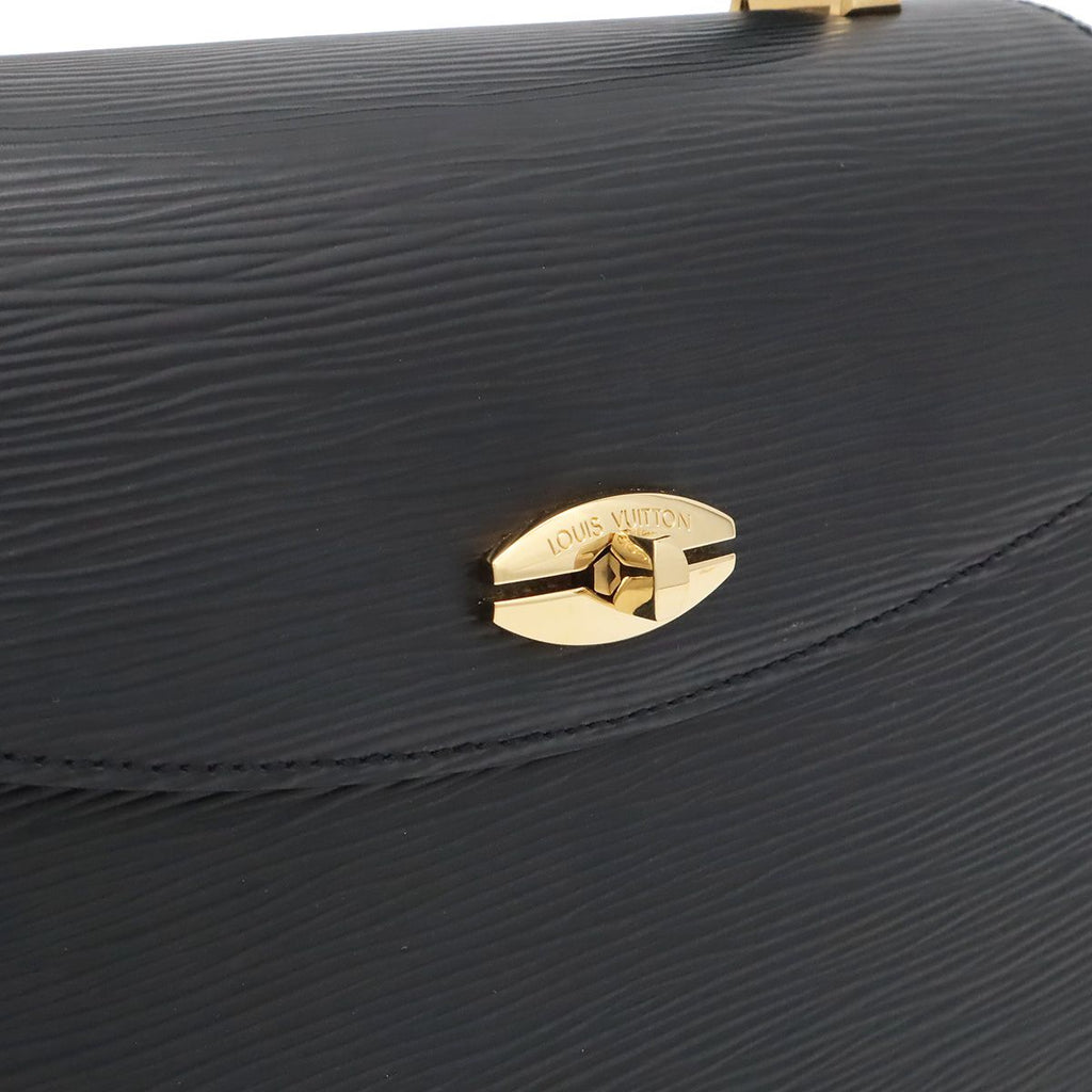 Louis Vuitton Epi Malesherbes Handbag Flap Bag Leather Noir Black Gold — view 9