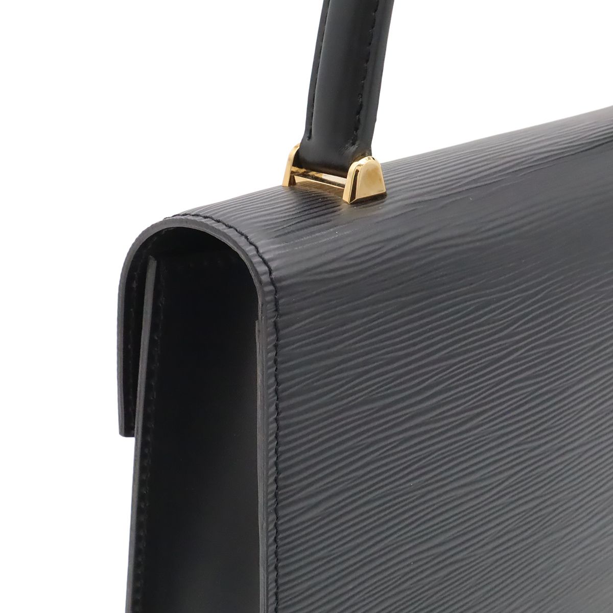 Louis Vuitton Epi Malesherbes Handbag Flap Bag Leather Noir Black Gold — view 4