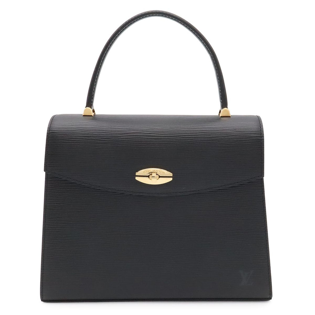 Louis Vuitton Epi Malesherbes Handbag Flap Bag Leather Noir Black Gold