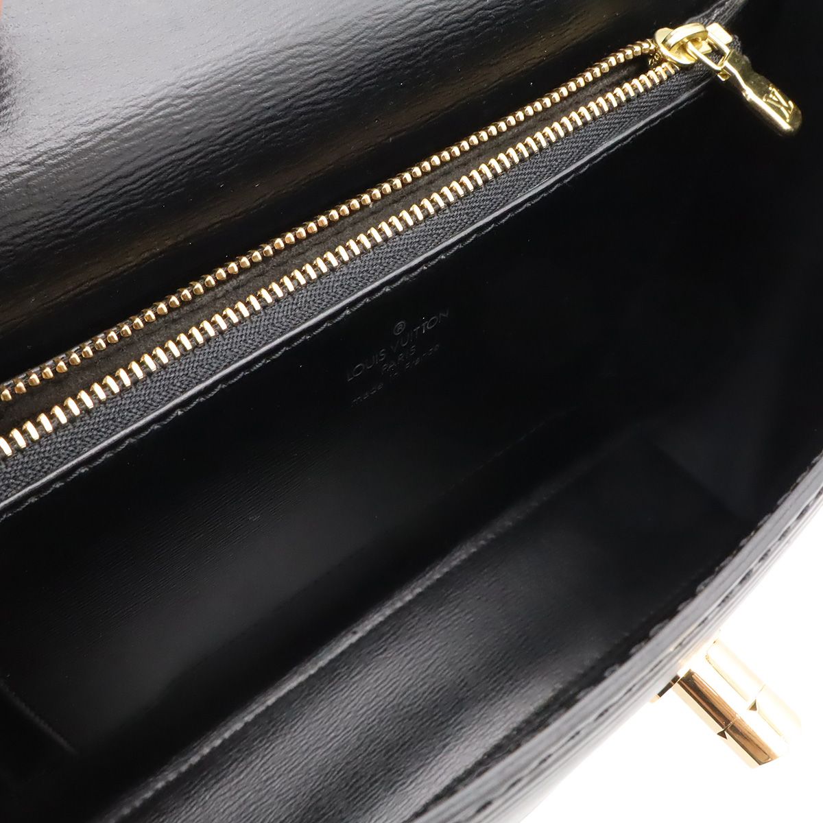 Louis Vuitton Epi Malesherbes Handbag Flap Bag Leather Noir Black Gold — view 7