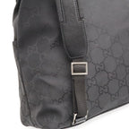 Gucci GG Nylon Backpack Leather Black Silver — view 8