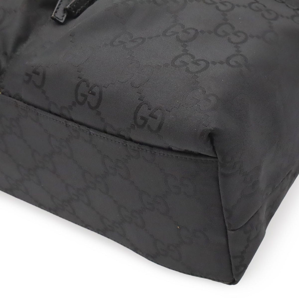 Gucci GG Nylon Backpack Leather Black Silver — view 3