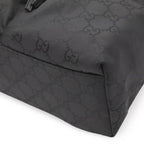 Gucci GG Nylon Backpack Leather Black Silver — view 3