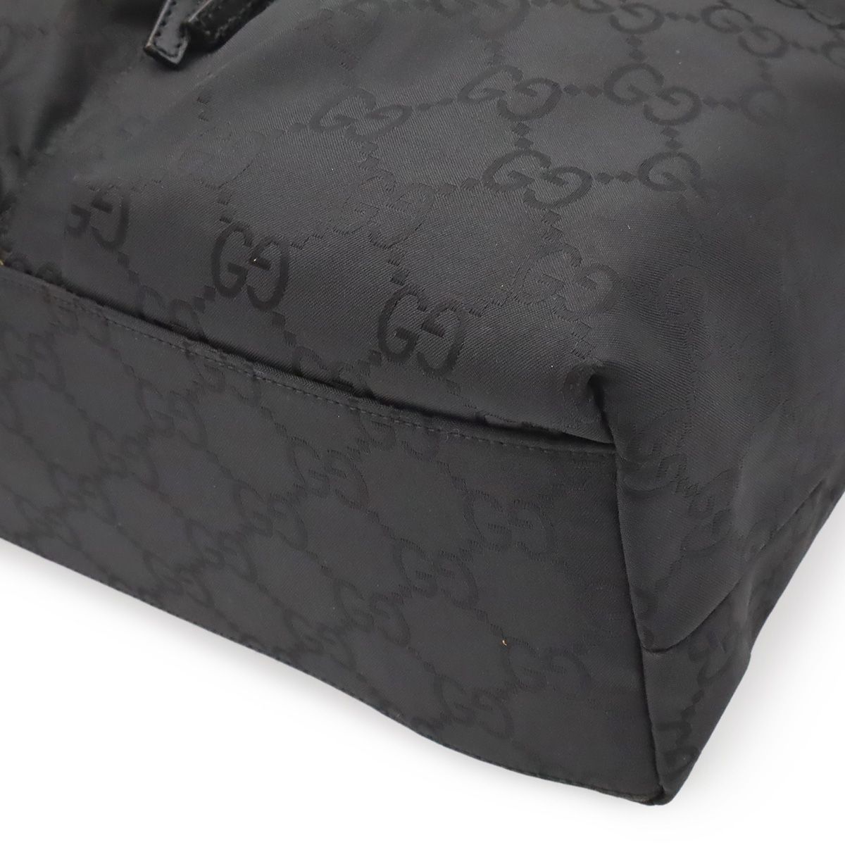 Gucci GG Nylon Backpack Leather Black Silver — view 3