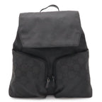 Gucci GG Nylon Backpack Leather Black Silver