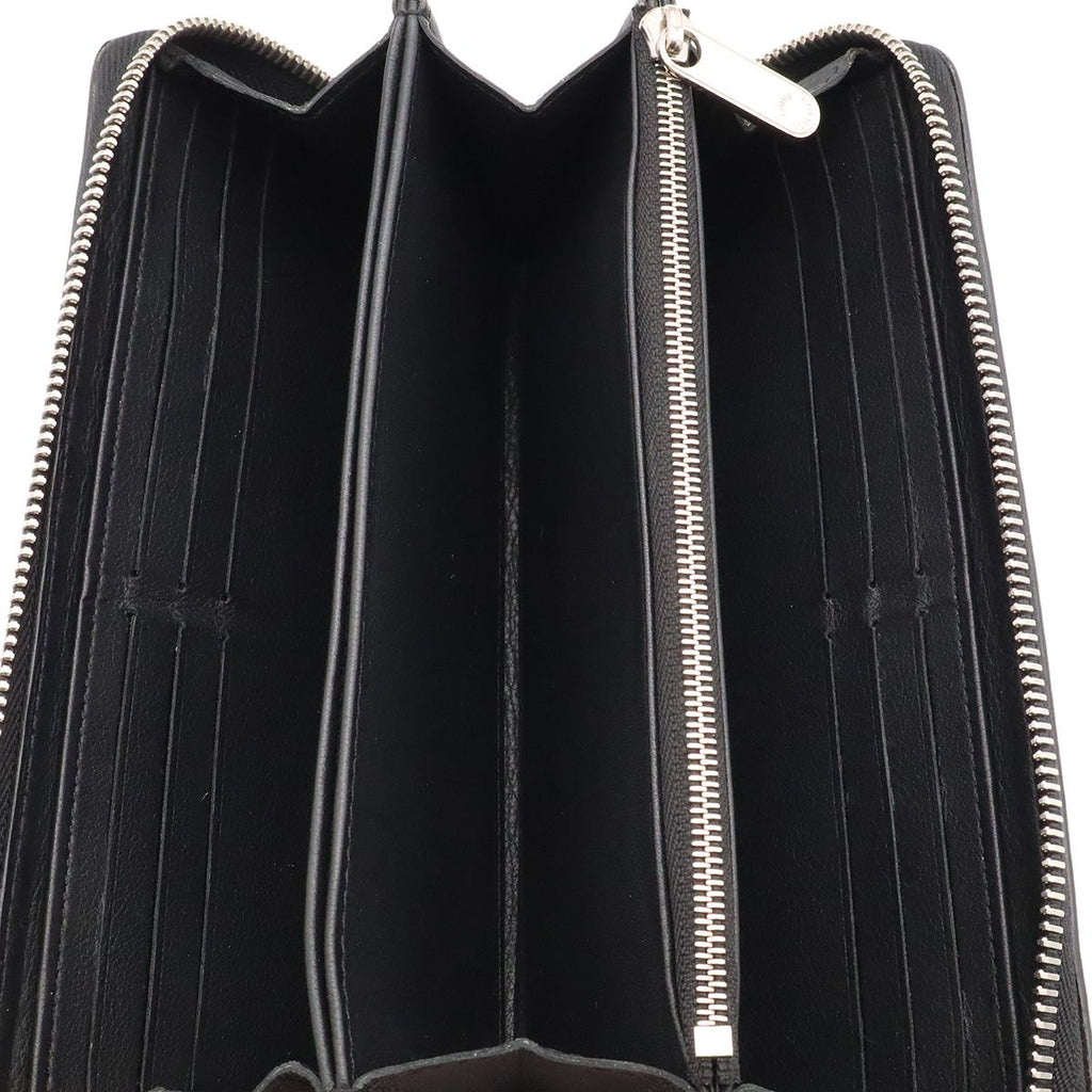 Louis Vuitton Monogram Mahina Zippy Wallet Zip Around Leather Noir Black — view 5