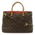 Louis Vuitton Monogram Pallas MM 2-Way Shoulder Bag Crossbody Leather Cerise