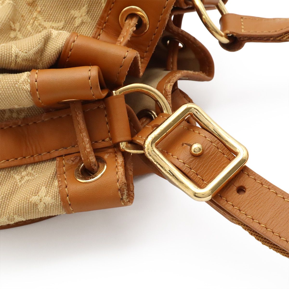 Louis Vuitton Monogram Mini Noerie Mini Bag Drawstring Canvas Beige Brown — view 5