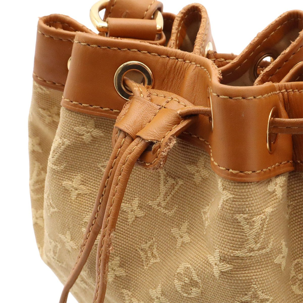 Louis Vuitton Monogram Mini Noerie Mini Bag Drawstring Canvas Beige Brown — view 6