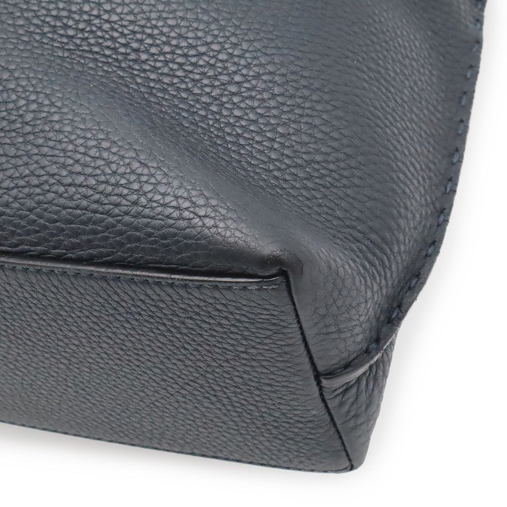 Fendi Carla Selleria Tote Shoulder Bag Leather Navy Silver — view 3