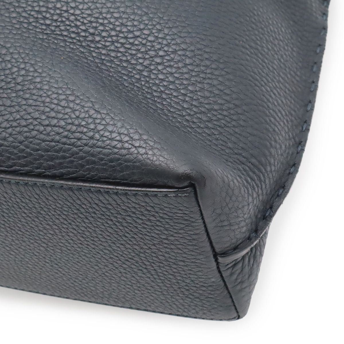 Fendi Carla Selleria Tote Shoulder Bag Leather Navy Silver — view 3