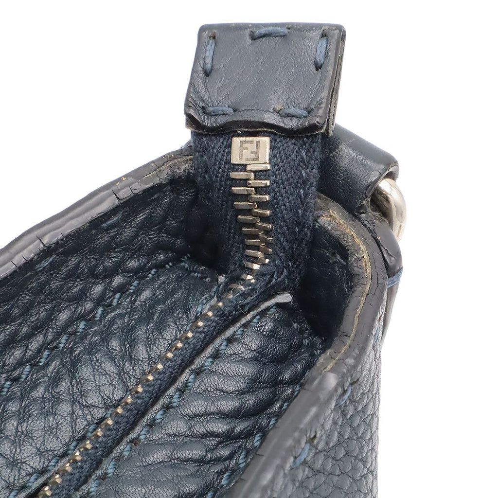 Fendi Carla Selleria Tote Shoulder Bag Leather Navy Silver — view 9