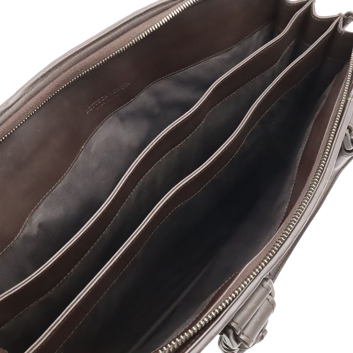 Bottega Veneta Intrecciato Business Briefcase Documents Purse Leather Brown — view 5