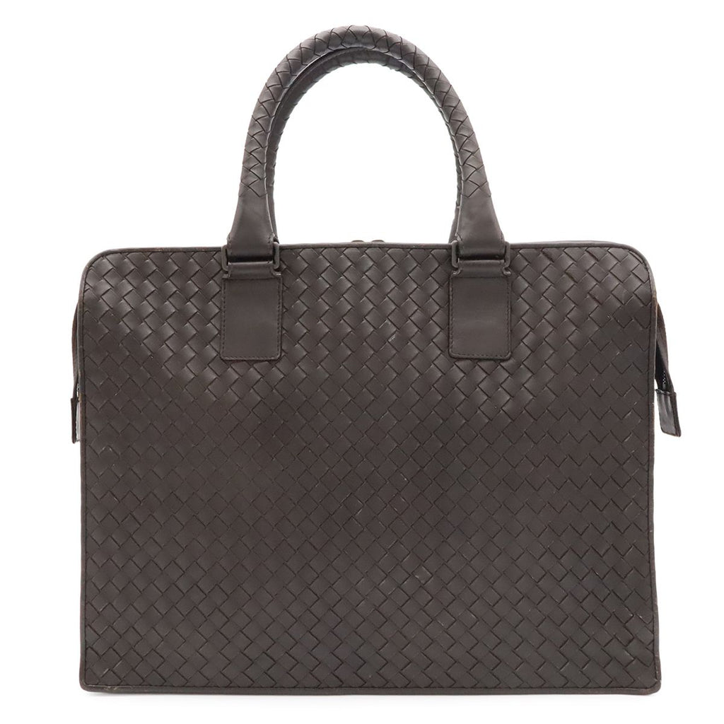 Bottega Veneta Intrecciato Business Briefcase Documents Purse Leather Brown