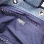 Chanel Deauville GM 2-Way Chain Tote Logo Shoulder Canvas Leather Blue — view 9