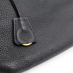 Prada Vitello Daino 2-Way Shoulder Bag Stripe Nero Black Gold — view 8