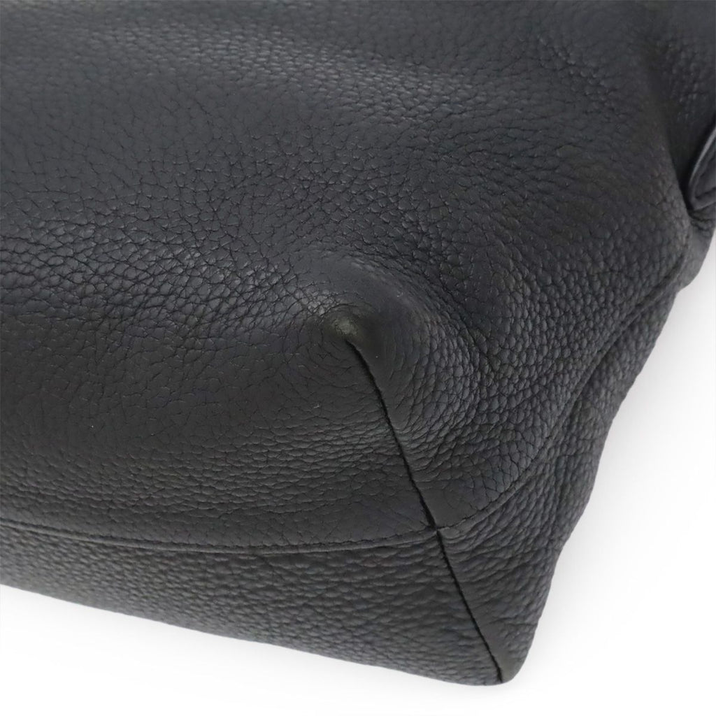 Prada Vitello Daino 2-Way Shoulder Bag Stripe Nero Black Gold — view 3