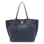 Louis Vuitton Lockme Go Tote Shoulder Turnlock Leather Marine Rouge Navy Silver
