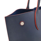 Louis Vuitton Lockme Go Tote Shoulder Turnlock Leather Marine Rouge Navy Silver — view 6