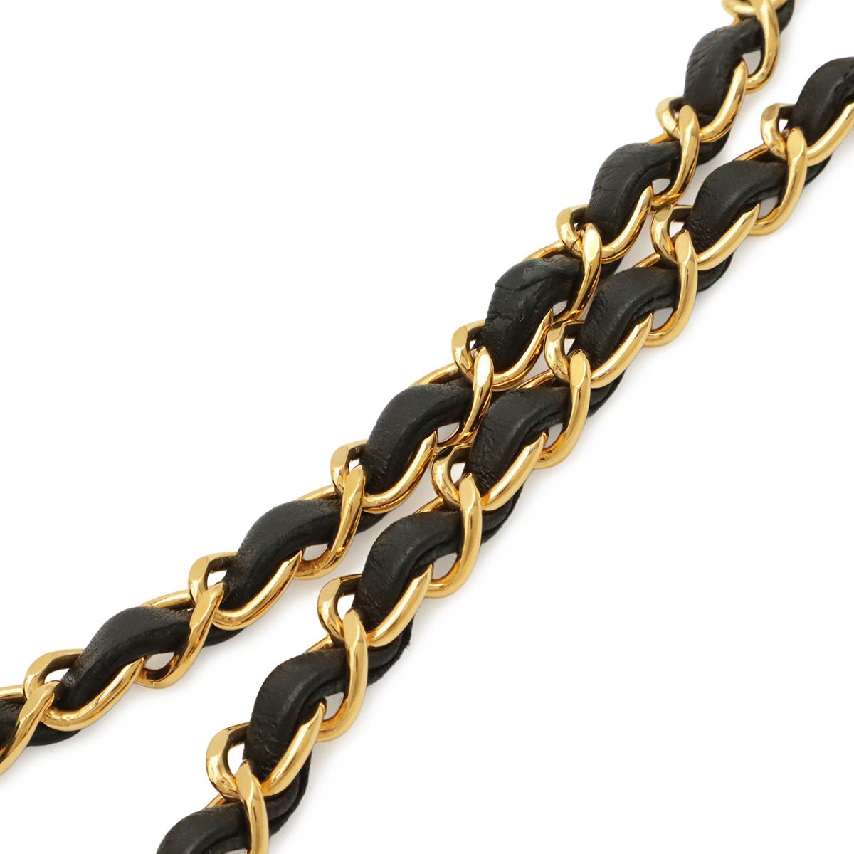 Chanel Quilted CC Logo Chain Shoulder Bag Lambskin Leather Black Gold — view 6