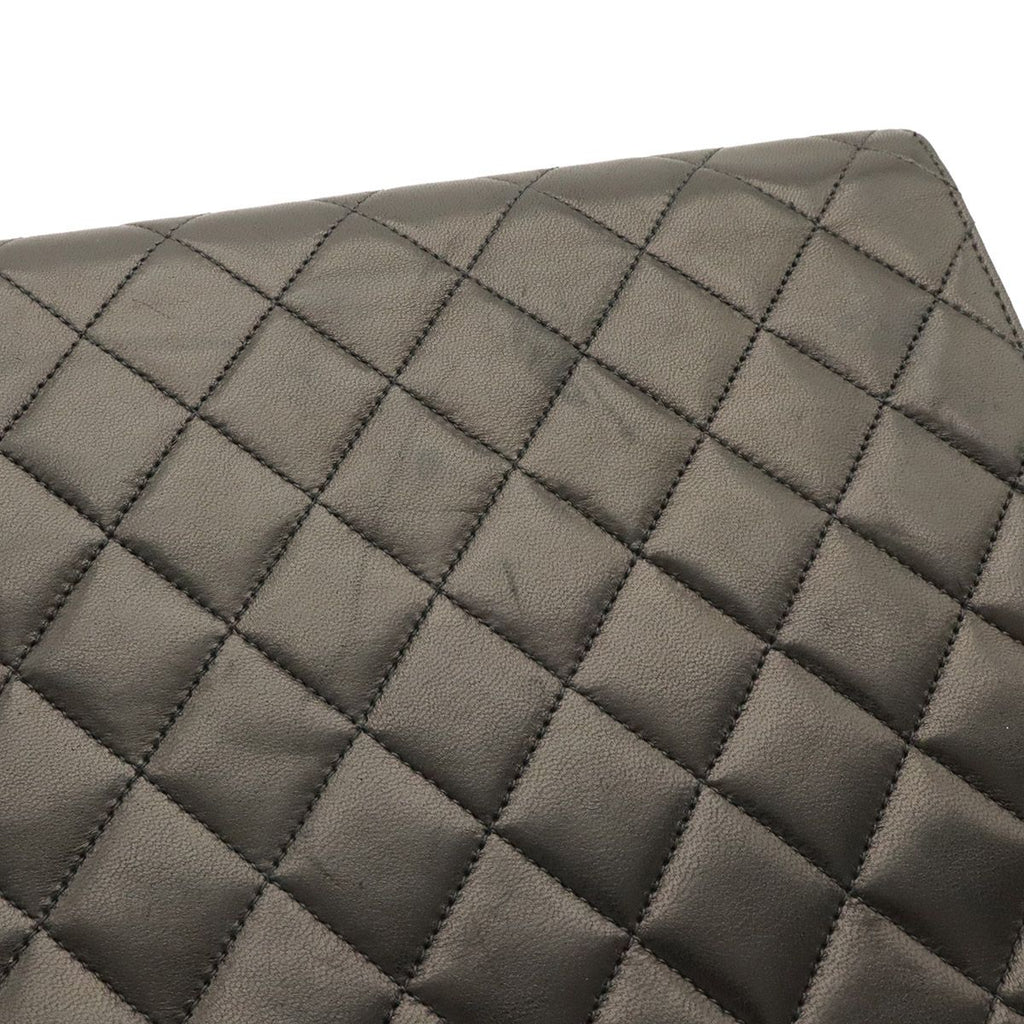 Chanel Quilted CC Logo Chain Shoulder Bag Lambskin Leather Black Gold — view 4