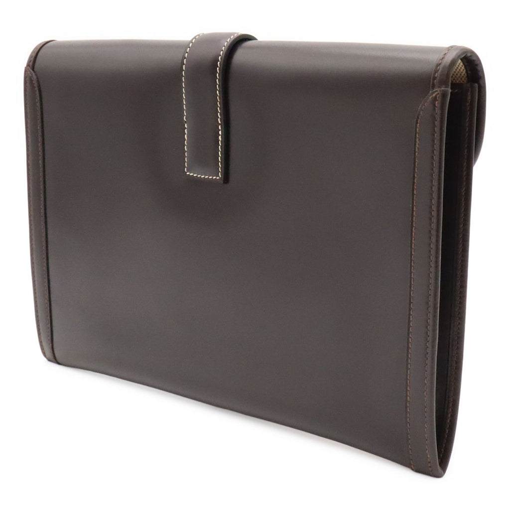 Hermes Jije PM Clutch Business Leather Dark Brown — view 2