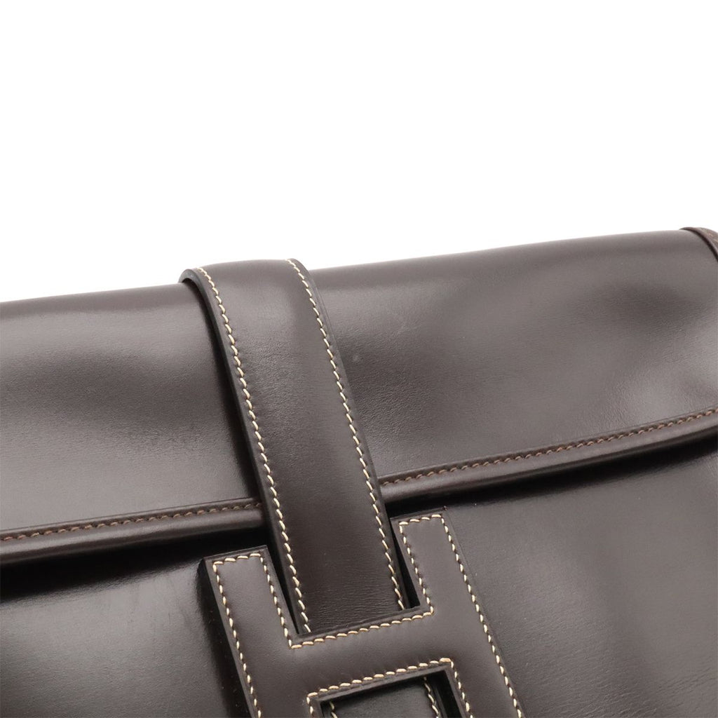 Hermes Jije PM Clutch Business Leather Dark Brown — view 5