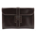 Hermes Jije PM Clutch Business Leather Dark Brown