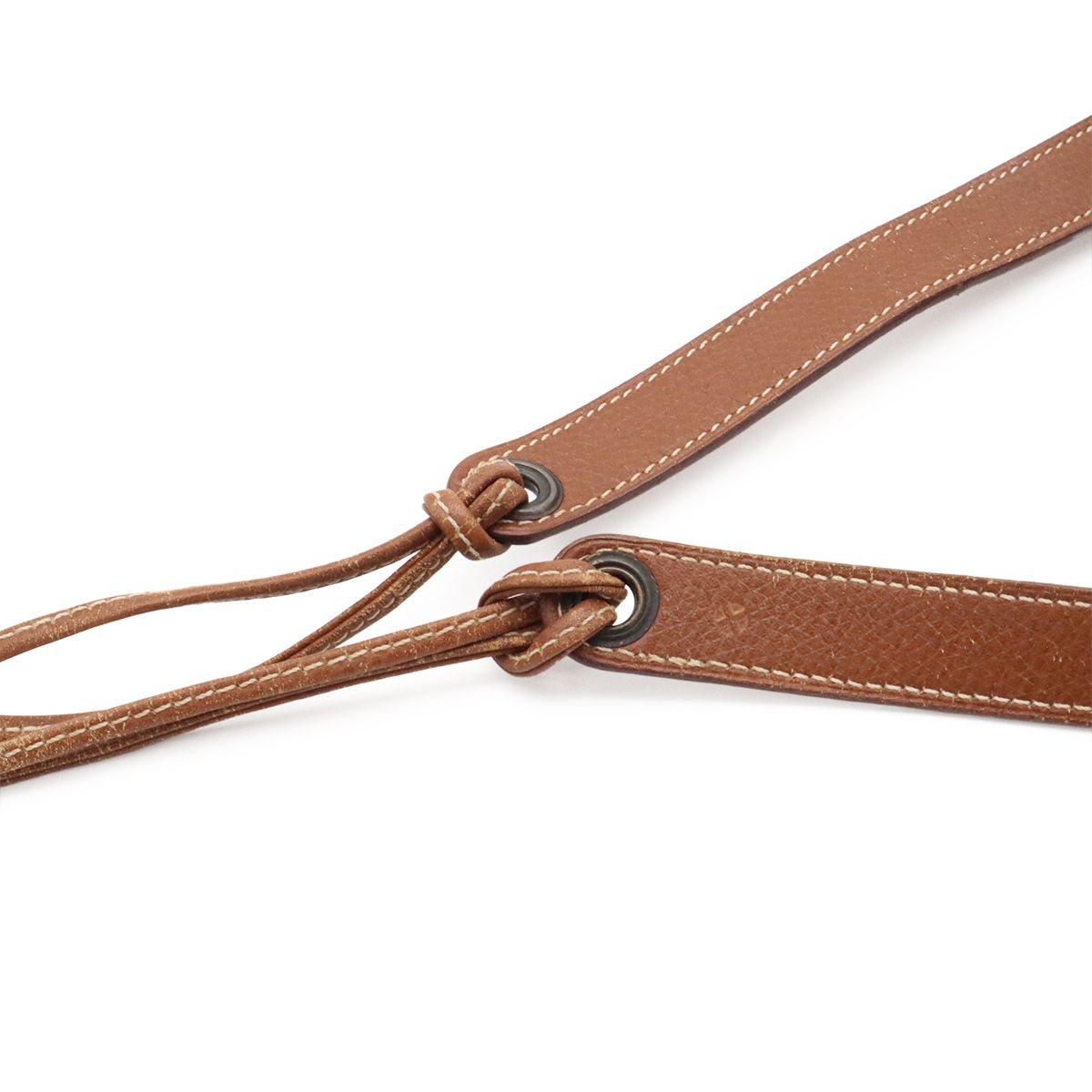 Hermes Pochette Green Waist Pouch Bag 2-Way Clutch Leather Brown — view 4