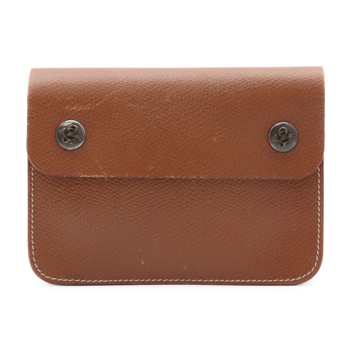 Hermes Pochette Green Waist Pouch Bag 2-Way Clutch Leather Brown