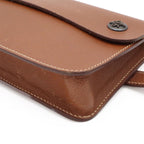 Hermes Pochette Green Waist Pouch Bag 2-Way Clutch Leather Brown — view 3