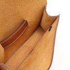 Hermes Pochette Green Waist Pouch Bag 2-Way Clutch Leather Brown — view 8