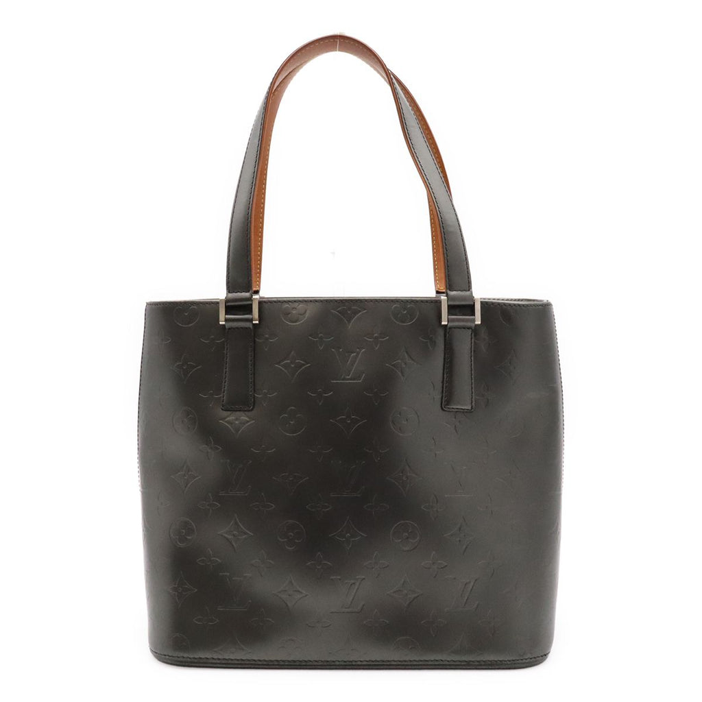 Louis Vuitton Monogram Matte Stockton Tote Shoulder Bag Leather Noir Black