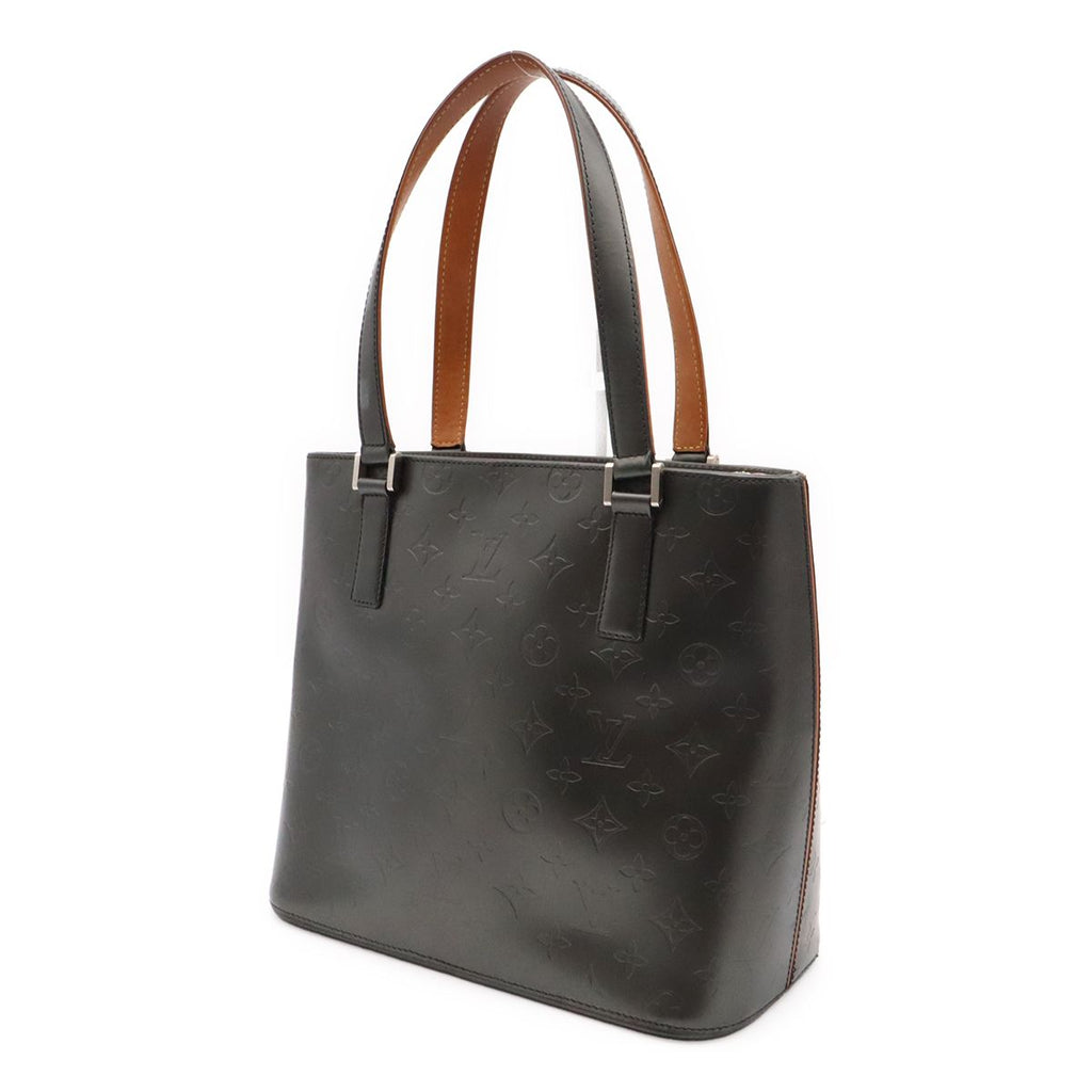 Louis Vuitton Monogram Matte Stockton Tote Shoulder Bag Leather Noir Black — view 2