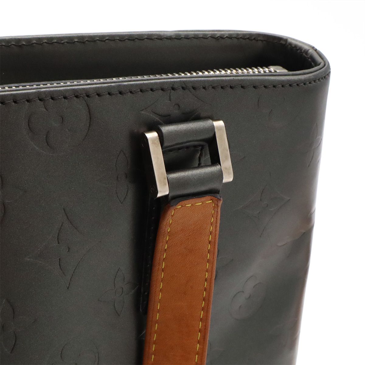 Louis Vuitton Monogram Matte Stockton Tote Shoulder Bag Leather Noir Black — view 6