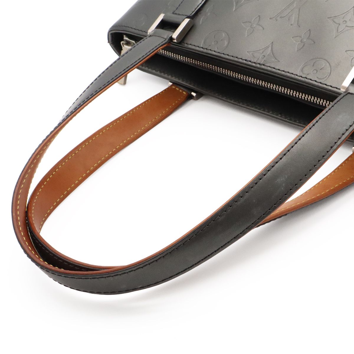 Louis Vuitton Monogram Matte Stockton Tote Shoulder Bag Leather Noir Black — view 4