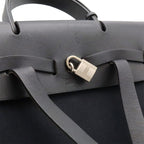 Hermes Herbag a Dos PM Backpack 2-Way Handbag Toile Officier Leather Black — view 6