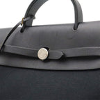 Hermes Herbag a Dos PM Backpack 2-Way Handbag Toile Officier Leather Black — view 7