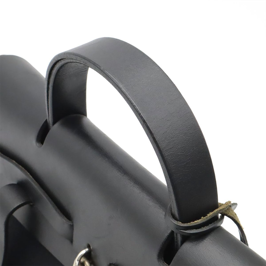 Hermes Herbag a Dos PM Backpack 2-Way Handbag Toile Officier Leather Black — view 4