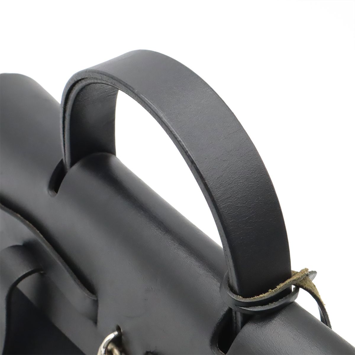 Hermes Herbag a Dos PM Backpack 2-Way Handbag Toile Officier Leather Black — view 4