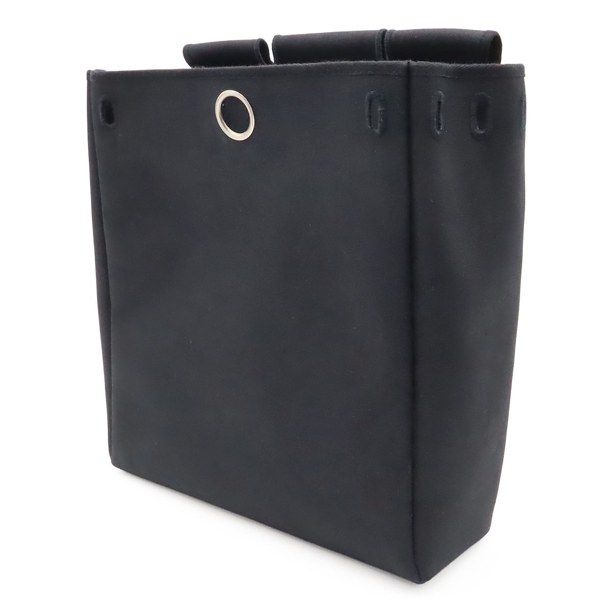 Hermes Herbag a Dos PM Backpack 2-Way Handbag Toile Officier Leather Black — view 9