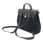 Hermes Herbag a Dos PM Backpack 2-Way Handbag Toile Officier Leather Black — view 2