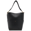 Celine Sangles Bucket Shoulder Bag Leather Black Gold