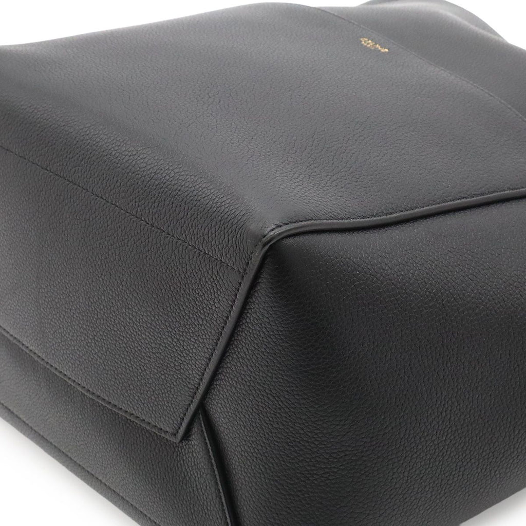 Celine Sangles Bucket Shoulder Bag Leather Black Gold — view 3